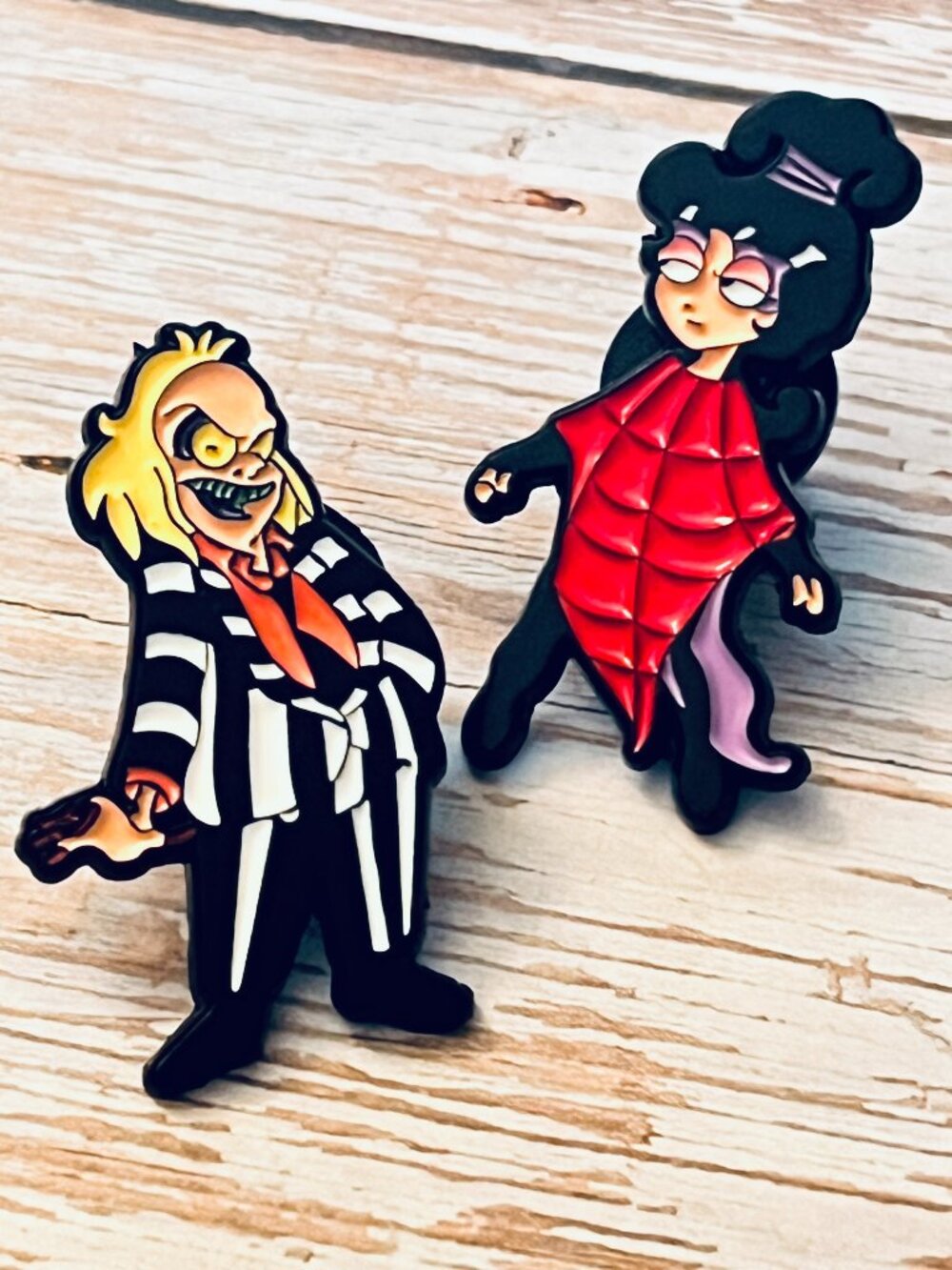 Beetlejuice and Lydia Collectible Enamel Pin Set of 2 NEW 547